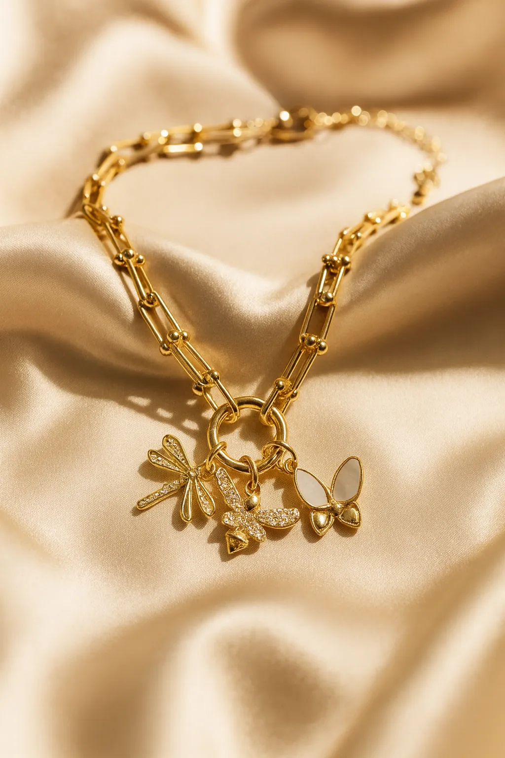 14K GOLD PLATED CZ BUTTERFLY NECKLACE ( 1235 G ) sold by Oh My Jewelry