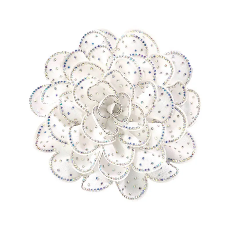 5.5" BIG FLOWER BROOCH WHITE AB ( 0046 WHAB ) sold by Oh My Jewelry