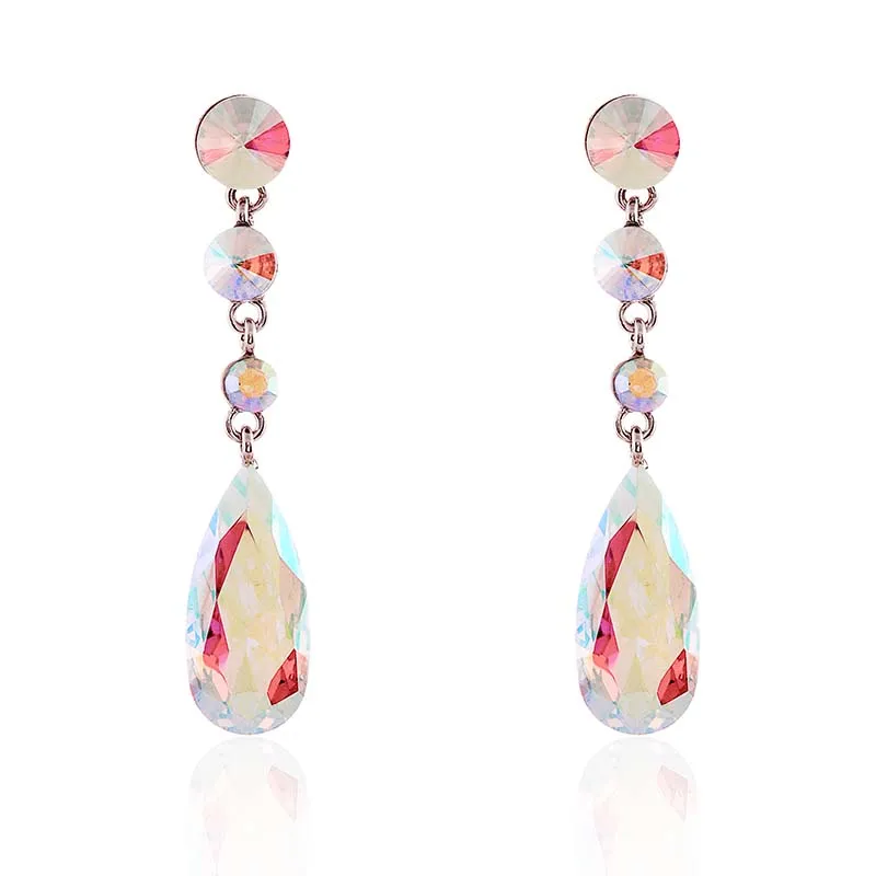 SILVER AB DANGLING EARRINGS ( 2634 SAB ) sold by Oh My Jewelry