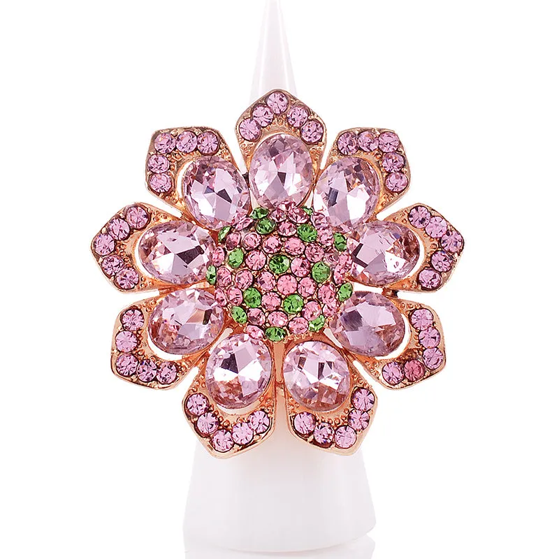FLOWER BROOCH PINK GREEN  ( 1582 PNG ) made by Oh My Jewelry