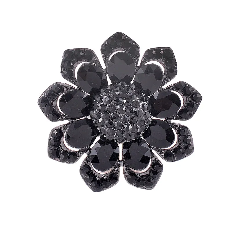 FLOWER BROOCH BLACK ( 1582 JET ) sold by Oh My Jewelry
