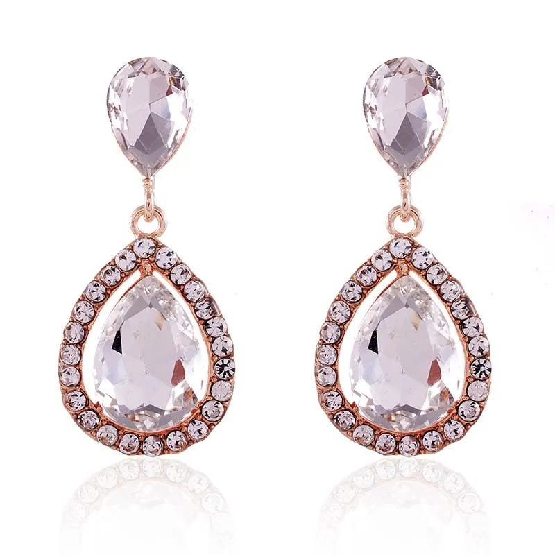 SILVER POST EARRINGS CLEAR STONES ( 2547 SCL ) sold by Oh My Jewelry