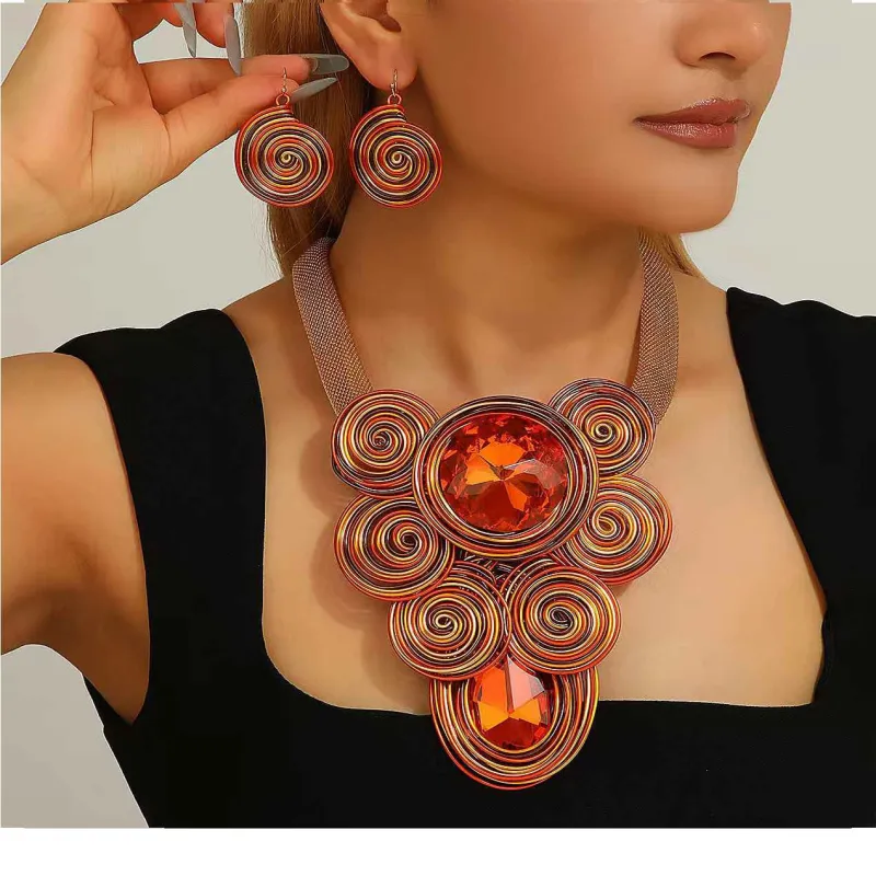 ORANGE NECKLACE SET ( 1518 OR ) sold by Oh My Jewelry