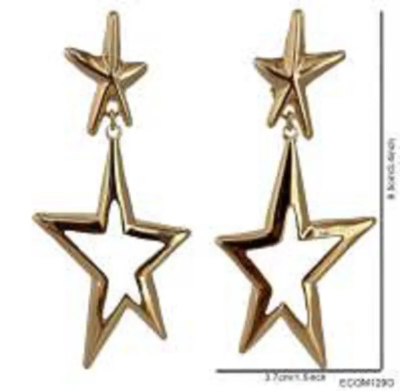 GOLD STAR CLIP ON EARRINGS ( 129 G ) sold by Oh My Jewelry