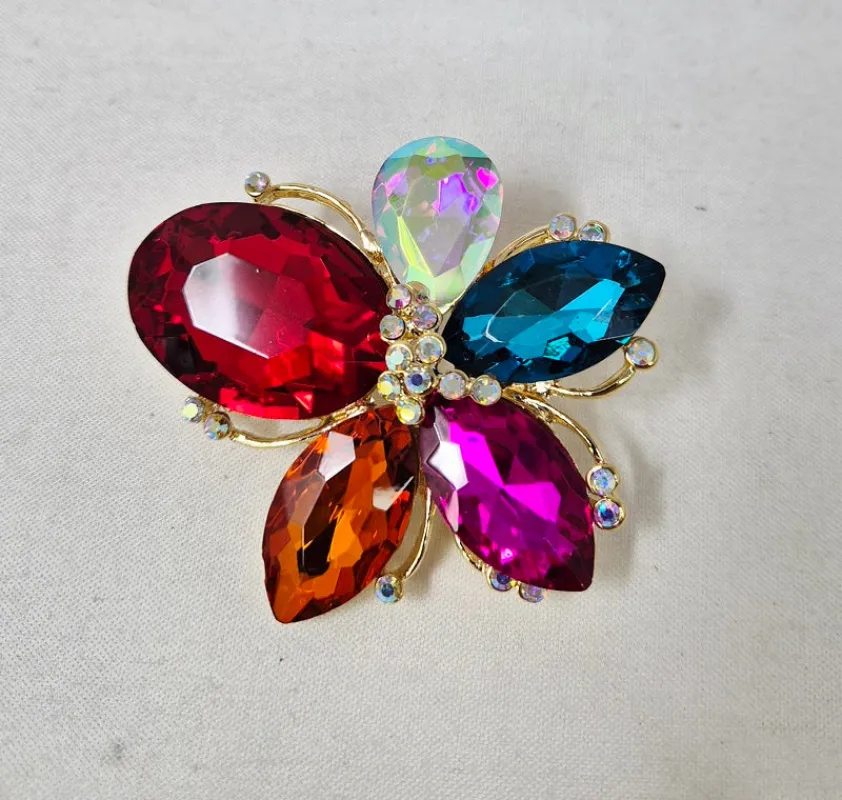 GOLD MULTICOLOR BROOCH ( 10019 GMT ) sold by Oh My Jewelry