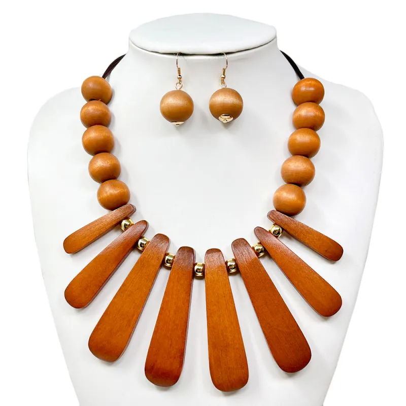 BROWN NECKLACE SET ( 10853 GBR ) sold by Oh My Jewelry