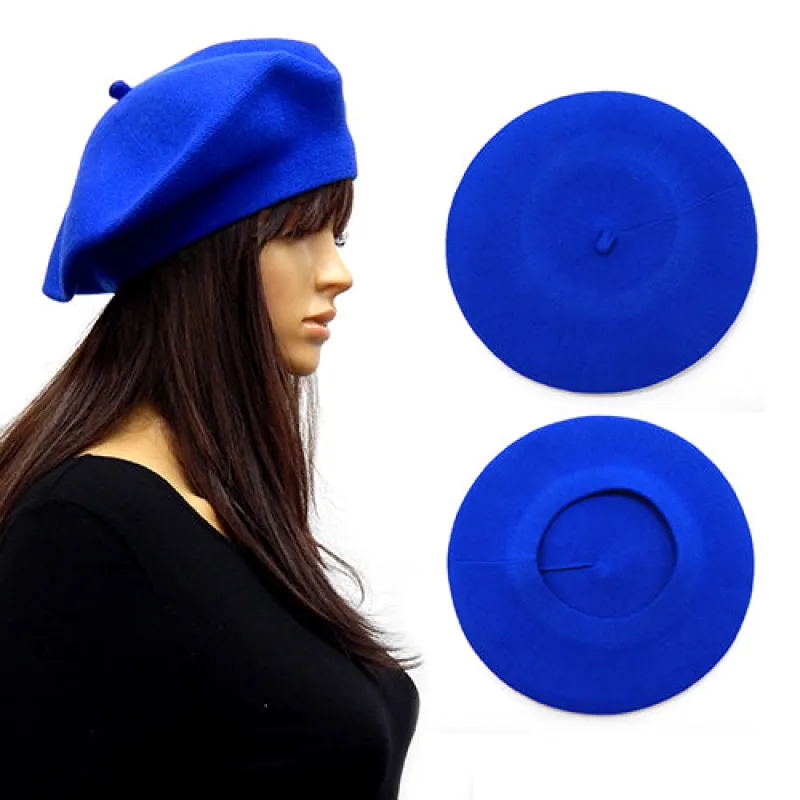 BLUE WOOL FELT BERET ( 3448 BLU ) sold by Oh My Jewelry