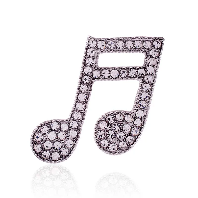 Music Note Brooch Clear Stones ( 1511 SCL ) made by Oh My Jewelry