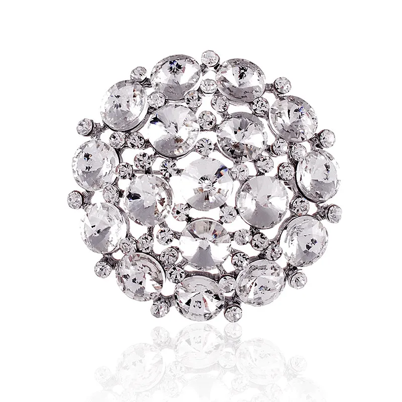 SILVER BROOCH CLEAR STONES ( 1568 SCL ) sold by Oh My Jewelry