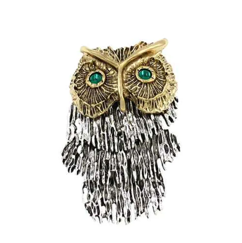OWL BROOCH ( 2173 2TONE ) sold by Oh My Jewelry