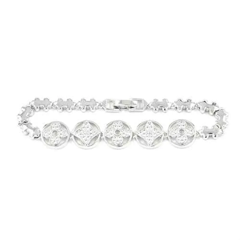 SILVER BRACELET CLEAR STONES ( 2267 RD ) sold by Oh My Jewelry