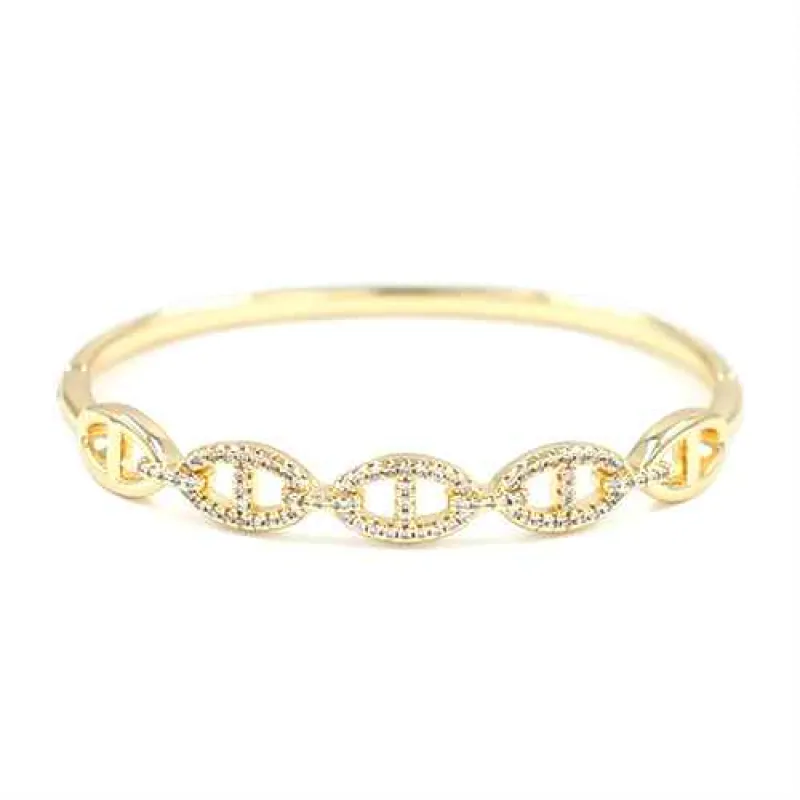 GOLD BRACELET CLEAR STONES ( 2265 GD ) sold by Oh My Jewelry