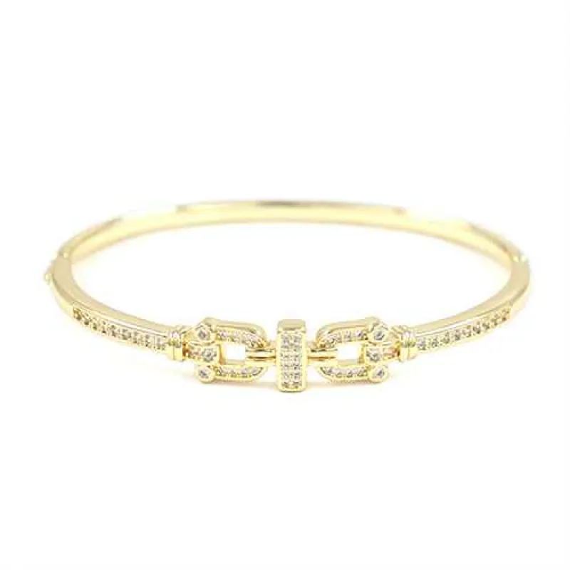 GOLD BRACELET CLEAR STONES ( 2264 GD ) sold by Oh My Jewelry