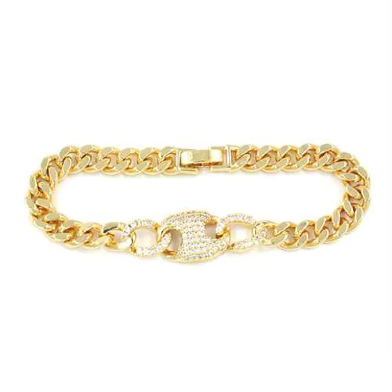 GOLD BRACELET CLEAR STONES ( 2251 GD ) sold by Oh My Jewelry