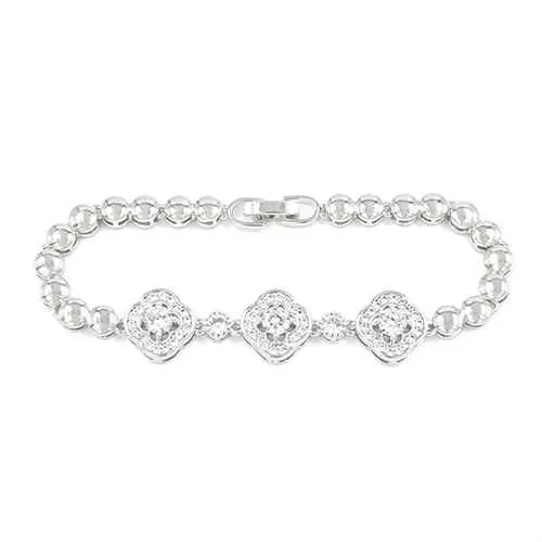 SILVER BRACELET CLEAR STONES ( 2247 RD ) sold by Oh My Jewelry