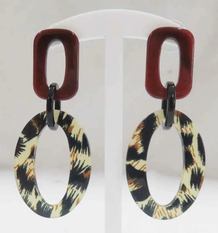 LEOPARD PRINT EARRINGS ( 3416 LEOP ) sold by Oh My Jewelry