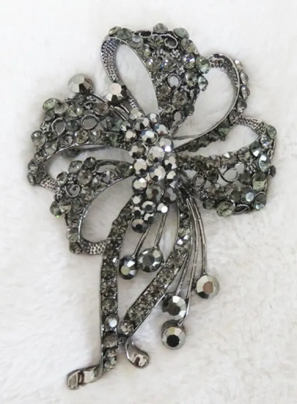 BLACK DIAMOND BROOCH PIN ( 2978 BD ) made by Oh My Jewelry