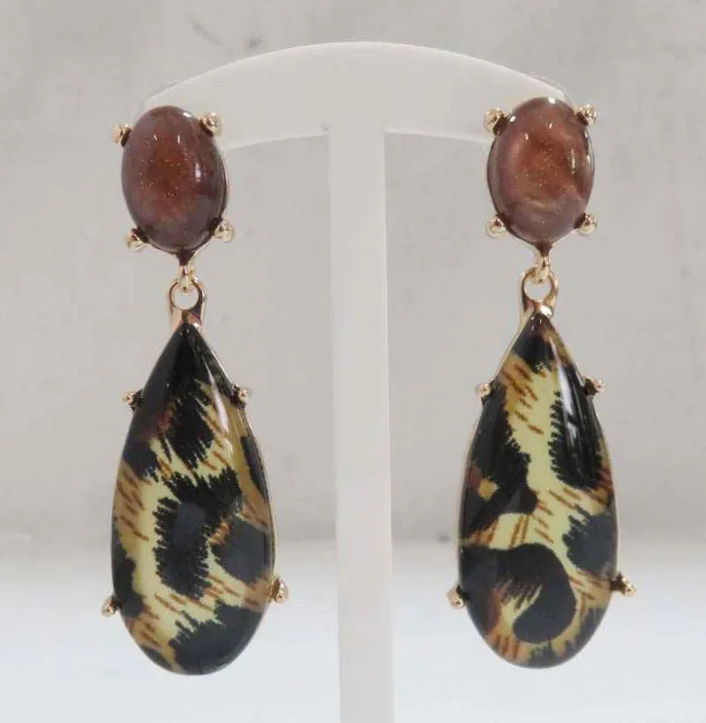 LEOPARD PRINT EARRINGS ( 3408 LEOP ) made by Oh My Jewelry