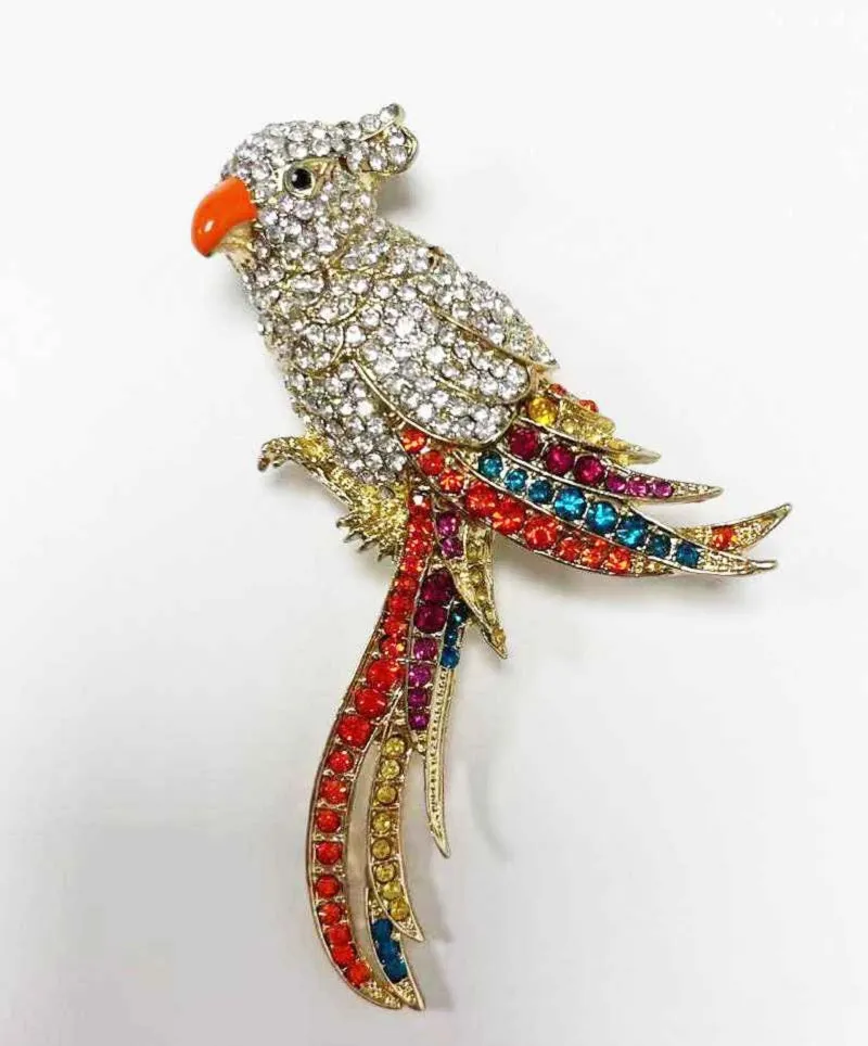 GOLD BIRD BROOCH MULTI COLOR STONES ( 2992 MT ) sold by Oh My Jewelry