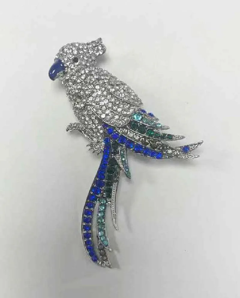 SILVER BIRD BROOCH BLUE STONES ( 2992 BL ) sold by Oh My Jewelry