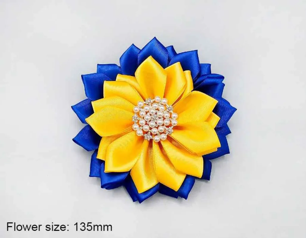 BLUE YELLOW FLOWER BROOCH ( 1500 YELBL ) made by Oh My Jewelry