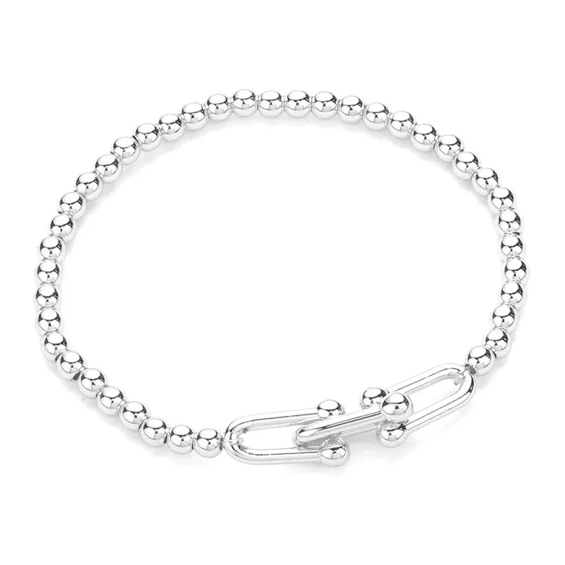 STAINLESS STEEL BEAD STRETCH BRACELET ( 6118 SL ) sold by Oh My Jewelry