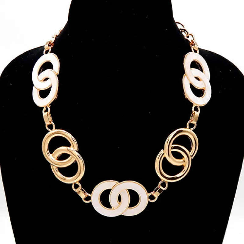 GOLD CREAM INFINITY NECKLACE ( 3755 GDCRM ) sold by Oh My Jewelry