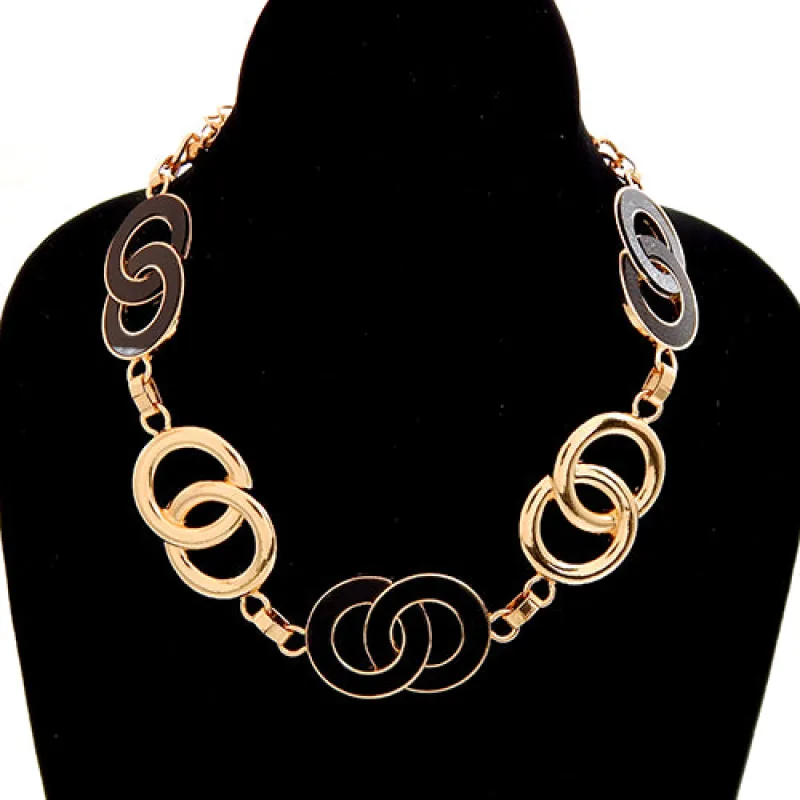 GOLD BLACK INFINITY NECKLACE ( 3755 GDBLK ) sold by Oh My Jewelry