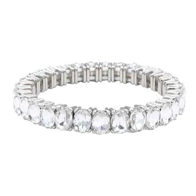 SILVER CLEAR STRETCH BRACELET ( 8138 SVCL ) sold by Oh My Jewelry
