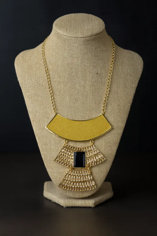 GOLD NECKLACE TIERED BLACK ( 4978 7 ) sold by Oh My Jewelry