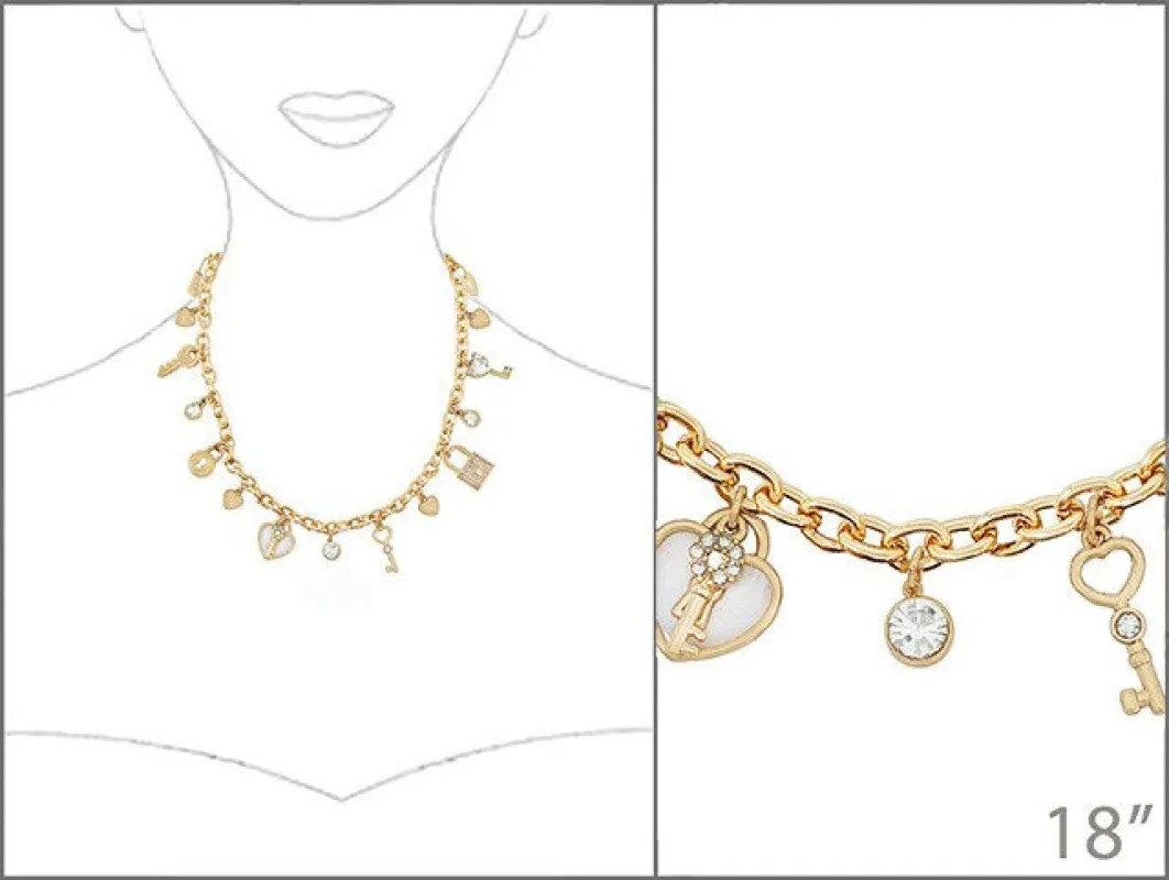 GOLD CHARM NECKLACE ( 4679 GMX ) sold by Oh My Jewelry