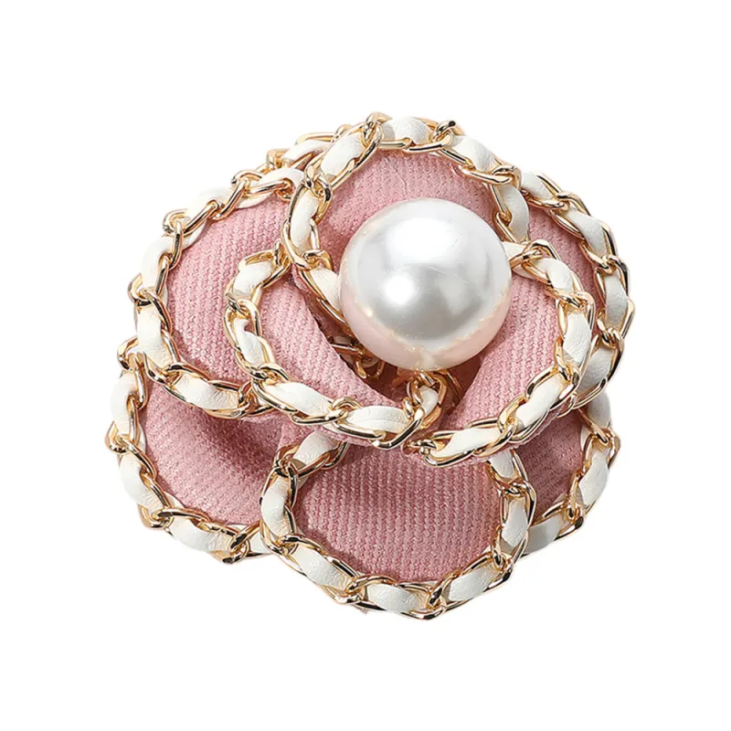 PINK WHITE FLOWER BROOCH ( 1086 PK ) made by Oh My Jewelry