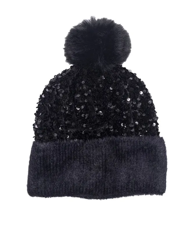 BLACK BEANIE SEQUINS ( 0874 BK ) sold by Oh My Jewelry