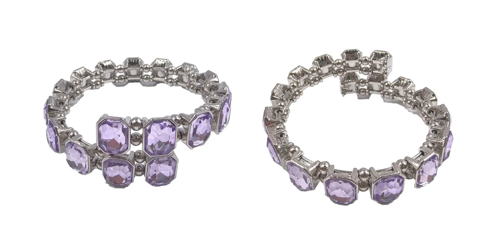 SILVER ADJUSTABLE BRACELET LIGHT PURPLE ( 0411 3LPU ) sold by Oh My Jewelry
