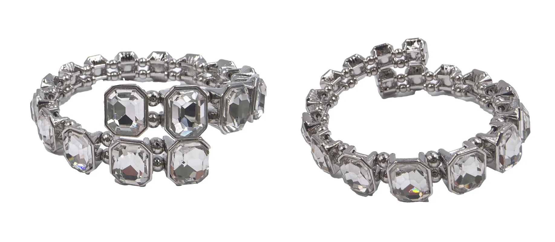 SILVER ADJUSTABLE BRACELET CLEAR ( 0411 3C ) sold by Oh My Jewelry