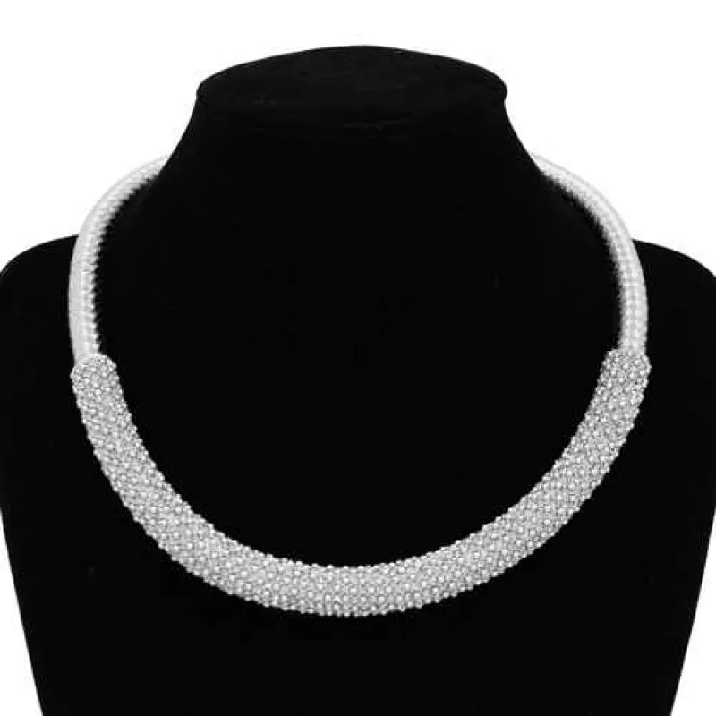 SILVER CHOKER NECKLACE ( 2199 SV ) sold by Oh My Jewelry