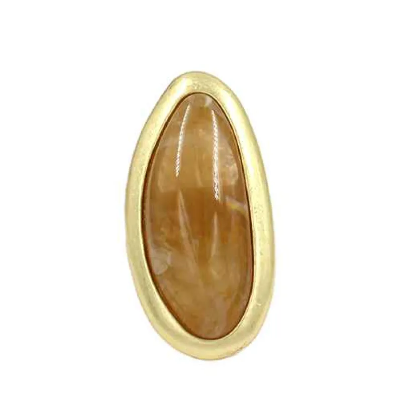 GOLD ROUND RING BROWN ( 2141 GDBR ) sold by Oh My Jewelry