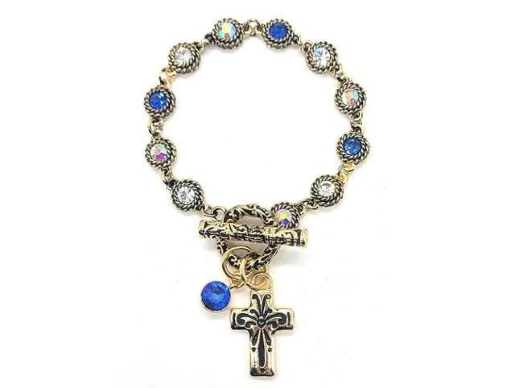 GOLD CROSS CHARM BRACELET ( 03512 AGBL ) sold by Oh My Jewelry