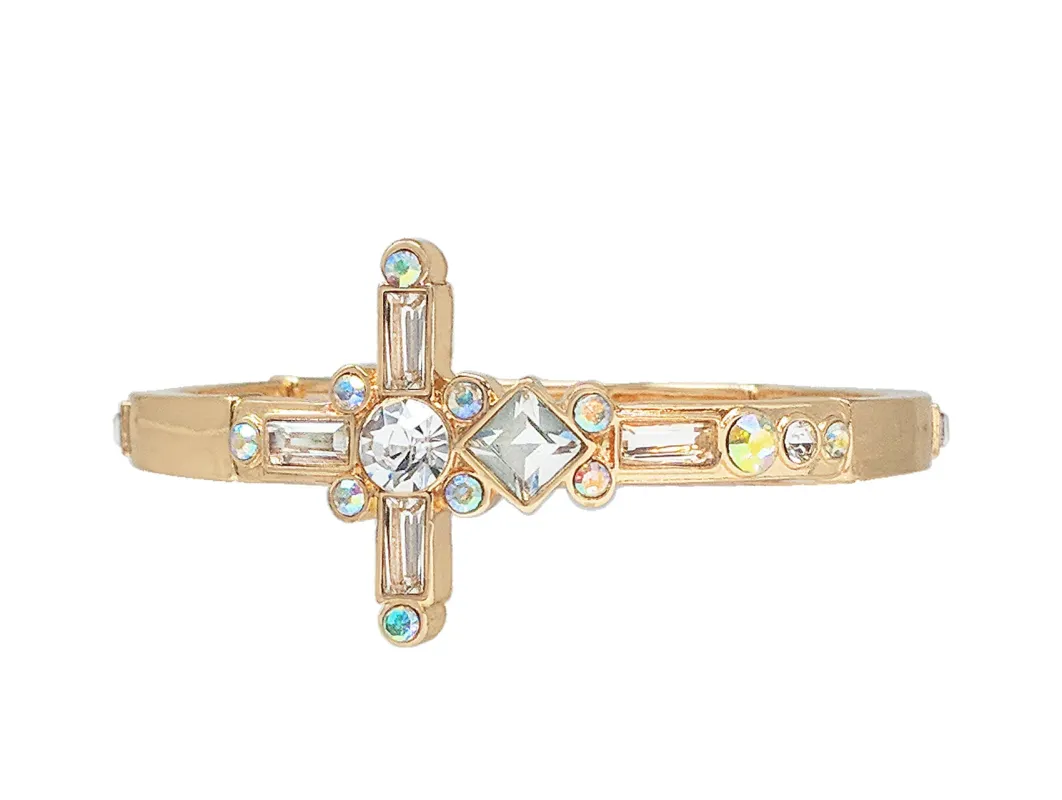 GOLD CROSS STRETCH BRACELET ( 03574 GCR ) sold by Oh My Jewelry