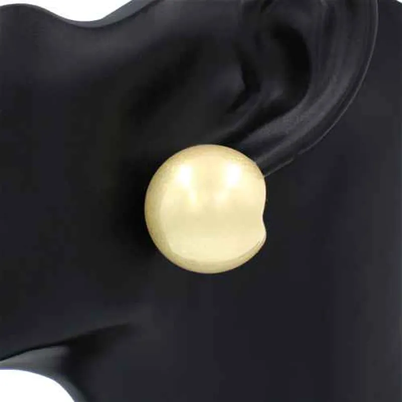 Gold Ball Earrings ( 2718 GD ) sold by Oh My Jewelry