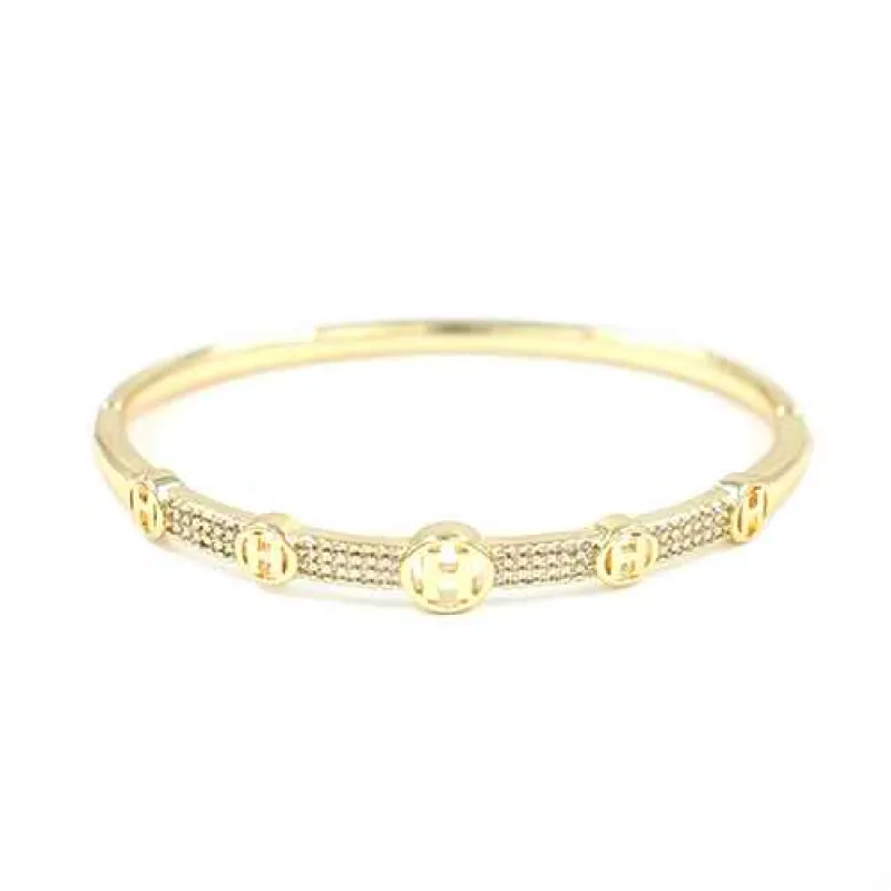 GOLD BRACELET CLEAR STONES ( 2261 GD ) sold by Oh My Jewelry