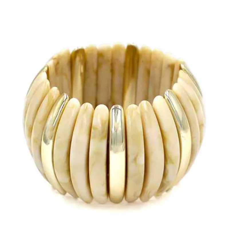 GOLD BEIGE STRETCH BRACELET ( 2214 GDIV ) sold by Oh My Jewelry
