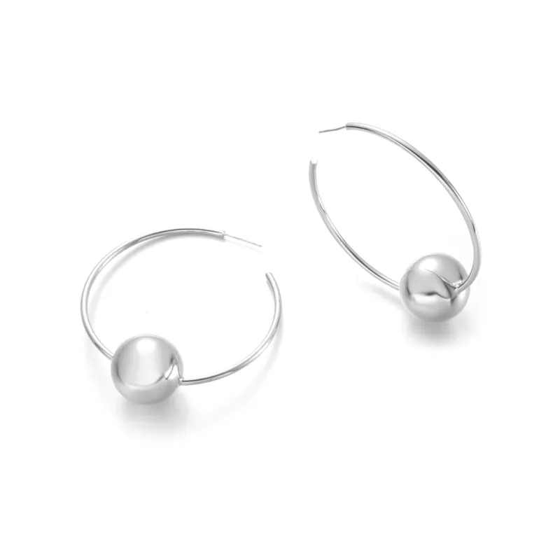 WHITE GOLD DIPPED HYPOALLERGENIC HYPOALLERGENIC BRASS EARRINGS ( 03842 S ) sold by Oh My Jewelry