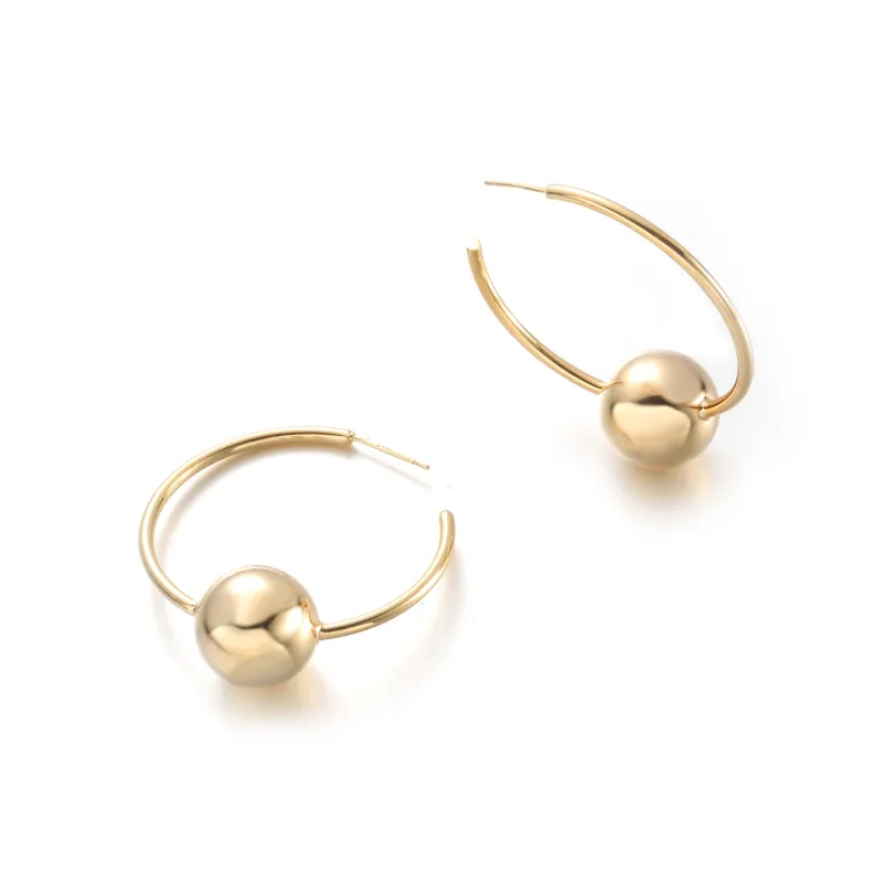 GOLD DIPPED HYPOALLERGENIC HYPOALLERGENIC BRASS EARRINGS ( 03842 G ) sold by Oh My Jewelry