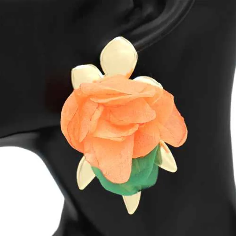 GOLD FLOWER EARRINGS ( 2935 GDOR ) sold by Oh My Jewelry