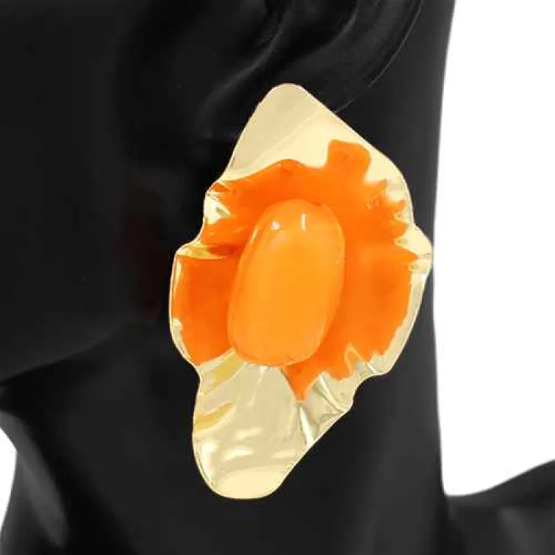 GOLD ORANGE EARRINGS ( 2932 GDOR ) sold by Oh My Jewelry