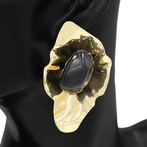 GOLD BLACK EARRINGS ( 2932 GDBK ) sold by Oh My Jewelry