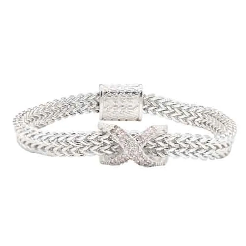 SILVER BRACELET CLEAR CZ STONES MAGNETIC ( 970 SV ) sold by Oh My Jewelry