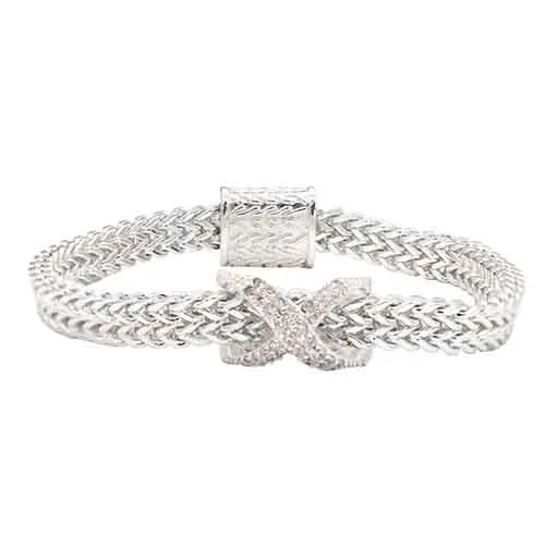 SILVER BRACELET CLEAR CZ STONES MAGNETIC ( 970 SV ) sold by Oh My Jewelry