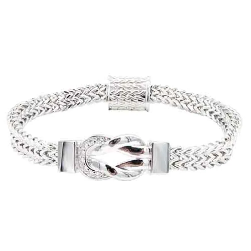 SILVER MAGNETIC BRACELET CLEAR STONES ( 928 SV ) sold by Oh My Jewelry